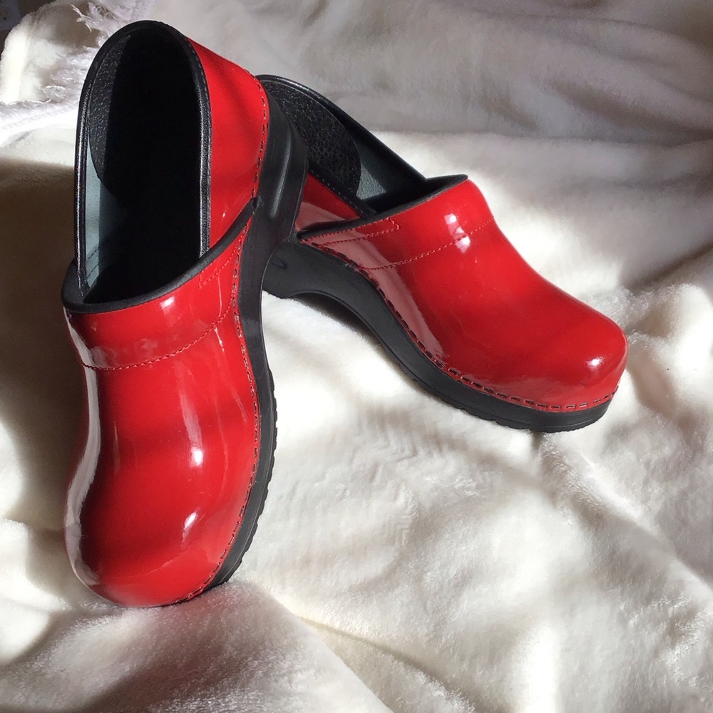 Sanita Glossy Red Women's Clogs size 40
